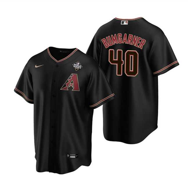 Men%27s Arizona Diamondbacks #40 Madison Bumgarner Black 2023 World Series Cool Base Stitched Jersey Dzhi->arizona diamondbacks->MLB Jersey
